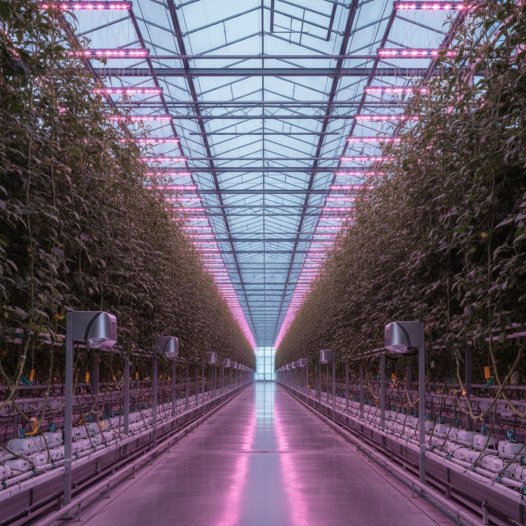 Energy-efficient modern greenhouse examples reflecting the Dutch model