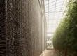 A wet-wall evaporative cooling system in a modern greenhouse, highlighting the challenges of operating in the humid climate of the UAE.
